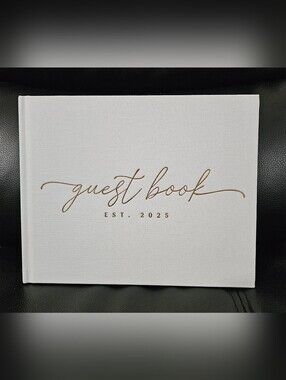 Artesori Wedding Guest Book Linen Hardcover White Cover New 2025